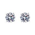 Sterling Silver XYL925 Classic Four-Prong 1ct 2ct Moissanite Stud Earrings Bulk Wholesale-0-3