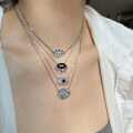 wholesale S925 Sterling Silver Cross-border Women's Creative High-end Blue Eye European and American Style Collarbone Necklace Evil Eye Series Necklace-0-2