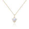 wholesale S925 Sterling Silver Natural Creamy Blue Moonstone Necklace for Women,-0-0