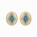 wholesale S925 gold-plated silver with Buccellati, featuring a medieval-style opal ring, necklace, and earring set from-0-4