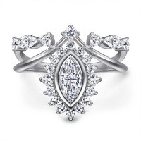 wholesale S925 Sterling Silver Exaggerated Jewelry Wholesale with Oval Zircon Inlay, Same as Amazon Cross-Border Wish New Product-Platinum US size 5#