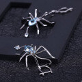 wholesale S925 Sterling Silver Insect Series Designer Earrings, Spider Design with Natural Topaz Earrings-0-3