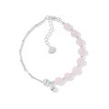 wholesale [925 Sterling Silver] Little Red Book Hot-selling Pink Crystal Bracelet for Women, Fashionable Spliced Chain Link Bracelet, Cute and Sweet Delicate Women's Jewelry-0-5
