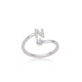 wholesale S925 Sterling Silver 26 Letter Ring, Fashionable Minimalist Everyday Versatile Open-Ended Adjustable One-Size Ring-0-18