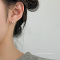 wholesale S925 Sterling Silver Ins French Style High-End Light Bead Floral Circle Ear Clips M05910-0-1