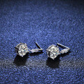 S925 Silver Moissanite Earrings with Dangling Streamer Design-0-1