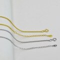 wholesale 925 Sterling Silver Student Collarbone Necklace with 18K Gold Plated Bead Chain, Women's Minimalist Basic Layering Chain Wholesale-0-2
