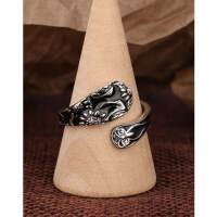 wholesale S925 Sterling Silver Drip Oil Ring, Niche Design, Trendy Unisex Adjustable Index Finger Ring, TEMU New Accessory-Ring 925 silver > adjustable opening