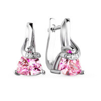 wholesale S925 Sterling Silver Micro-Pave Zircon Geometric Earrings, Light Luxury Small Chanel Style Elegant and High-End Earrings for Gift Giving-Platinum