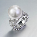 wholesale S925 Sterling Silver Zhuzhuofan Jewelry New Design 14mm Pearl Ring for Women and Men, the Happy Rich Lady Designer Collection-0-3