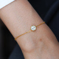 18K Gold Plated 925 Silver Moissanite T Bubble Bracelet for Women-0-1