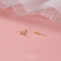 wholesale 925 Sterling Silver Starfish Stud Earrings For Women-Gold 4mm 925 silver