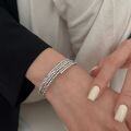 wholesale S925 Sterling Silver Eternal Three Lifetimes Multi-Loop Sparkling Bracelet for Women, Korean New Style, Versatile and High-End, TikTok Internet Famous Hit-0-2