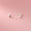 wholesale S925 Sterling Silver Nalan Small Fresh and Simple Girl's Small and Delicate Synthetic Stone Heart Earrings M00103-0-3