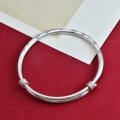 wholesale 999 Sterling Silver New Chinese Style Snake Pattern Bracelet for Women, Vintage Retro National Wind Literary Sand Old Curled Tail Bangle Gift-0-5