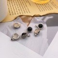 wholesale S925 Silver Maker Fashion Double-sided Black White Agate Round Pendant Korean-style Niche Design High-end Gift for Best Friend Jewelry-0-2