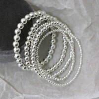 wholesale 925 Silver Round Bead Lucky Bead Pure Silver Stackable Bracelet Simple and Versatile Smooth Bead Bracelet S7427-S925 Silver Bracelet-2.5MM>925 Silver