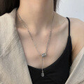 wholesale S925 Sterling Silver Retro Vintage Abacus Harajuku Style Tassel Pendant Necklace for Women-0-2