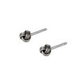 wholesale Sterling Silver Earrings for Women, Fashion Retro Thai Silver Knot Studs, Cute Ethnic Style Pompom Ear Accessories E633-0-3