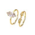 wholesale S925 Sterling Silver Combination Two-Piece Marquise Moissanite Ring Stackable Ring Set, Amazon Best-Seller-0-4