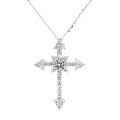 wholesale S925 Sterling Silver Moissanite Cross Pendant Necklace for Women, Minimalist Fashion, Niche Wholesale, Ins Style Summer-0-4