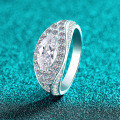 S925 Silver Moissanite Marquise Evil Eye Ring Women's Luxury-0-0