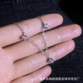 S925 Silver Moissanite Pendant Necklace, Light Luxury Women's Collarbone Chain-0-1