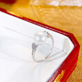 wholesale S925 Sterling Silver 6A Grade High-Luster Natural Freshwater Pearl Ring with Micro-Paved Zirconia Minimalist Style Wholesale-0-2