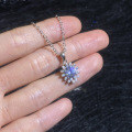 S925 Silver Petal Mini Pearl Moissanite Necklace, Original Design-0-1