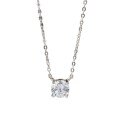 S925 Silver Classic Four-Prong High-Carbon Moissanite Pendant, 1 Carat or 50 Points-0-3