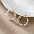 wholesale S925 Sterling Silver, 14K Gold, Natural Freshwater Pearl Elegant and Versatile Hoop Earrings Factory-0-2