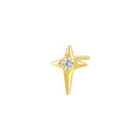 wholesale S925 Sterling Silver Wholesale Star Zircon Earrings With Minimalist Starry Sparkle And French Fringe Drop-E4420-Gold/Single 925 Silver