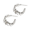 wholesale S925 Sterling Silver 288 Korean Version Ins New Minimalist Leaf Earrings Japanese Niche Versatile Women's Ear Accessories-0-4