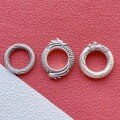 wholesale 999 Silver Jewelry Accessories Dragon Phoenix Running Ring Bead Ring Connector Ring Auspicious Cloud Round Ring DIY Bracelet String Accessories-0-3