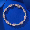 wholesale 925 Silver Metal Material, Mu Jing Jewelry New Small Pink Diamond Bracelet, Daily Classic Fashion OL Live Streaming Hit-0-0