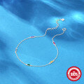 wholesale S925 Sterling Silver Adjustable Colorful Diamond Pendant and Versatile Anklet, a Summer Style-0-3