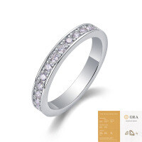 S925 Silver Fashionable Moissanite Closed Ring, Cross-Border Hot Seller, Minimalist Luxury-Moissanite 2.0mm x 14 beads (with GRA certification)  US No. 5