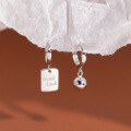 wholesale S925 Sterling Silver Asymmetrical Bead Character Charm Ins-style Designed Ear Clips M03332-0-0