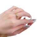wholesale Metal S925 Sterling Silver, Gilded Italian Craftsmanship Iris Flower Hollow Unisex Ring-0-4