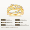 925 Silver Moissanite Multi-Loop Line Design Ring-0-4