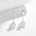 wholesale 18k Gold Plated S925 Silver Simple and Advanced Four-Prong 65mm Round Moissanite Ear Studs Convertible Style Women's Earrings-0-1