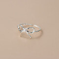 wholesale S925 Sterling Silver Irregular Bow Ring Korean Style Fashion Sweet Ins Wind Jewelry R02067-0-3