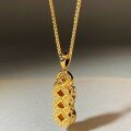 wholesale 18K Gold Plated High-End Quality Sand Gold Color-Fading Resistant Ancient Method Pi Xiu Rotating Vajra Pestle Pendant Necklace Direct from Manufacturer-0-3