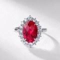 wholesale S925 Sterling Silver Gold Plated Bold and Exaggerated Cultured Ruby Ring in European and American Style, Light Luxury High-End Sense for Wholesale-0-1