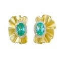 wholesale Silver 25 Gold Plated Paraiba Color Egg-shaped Diamond Earrings for Women, Light Luxury Retro European and American Style High Carbon-0-4