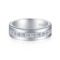 wholesale S925 Sterling Silver Trendy Wide Band Ring for Men, Premium Cross-Border Bestseller-Platinum US size 9#