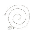 wholesale S925 Sterling Silver Minimalist Three-Dimensional Heart Necklace, Ins Korean-Japanese Style Niche Design Sense Collarbone Chain Women's Jewelry-0-4