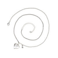 wholesale S925 Sterling Silver Minimalist Three-Dimensional Heart Necklace, Ins Korean-Japanese Style Niche Design Sense Collarbone Chain Women's Jewelry-004L/approx. 7.8g 925 silver
