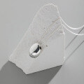 wholesale S925 Sterling Silver Oval Egg-shaped Textured Geometric Minimalist Korean-style Ins Pendant for Women-0-1