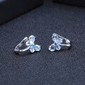 wholesale Designer Natural Topaz Earrings, New European and American Light Luxury S925 Silver Inlaid with Natural Colored Gemstone Stud Earrings-0-1